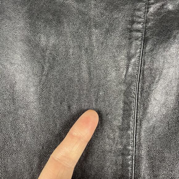 Vintage Express Vest Mens Medium Black Leather Zipper Pockets Biker Moto 90s Y2K - Picture 14 of 14